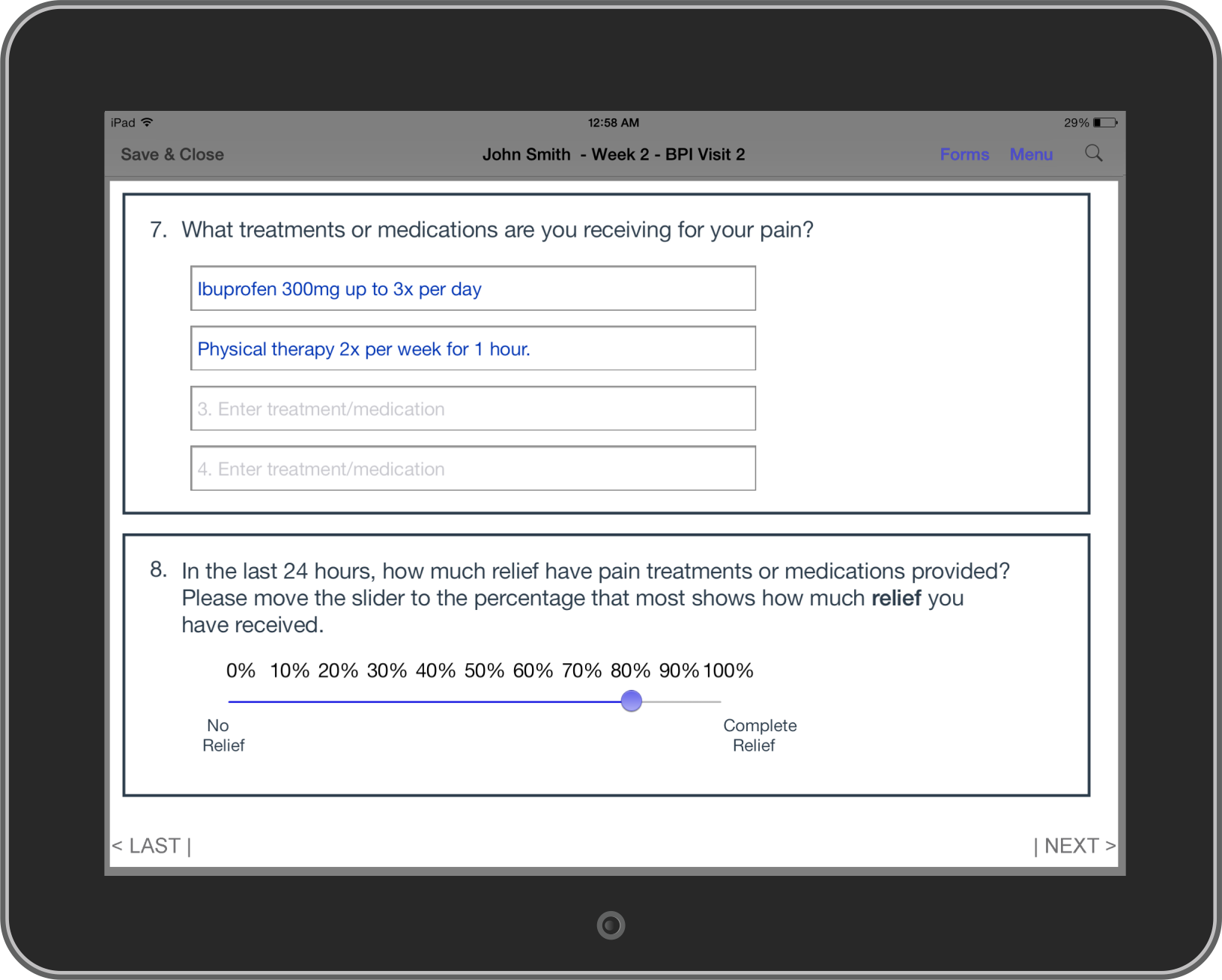 Medical module screenshot